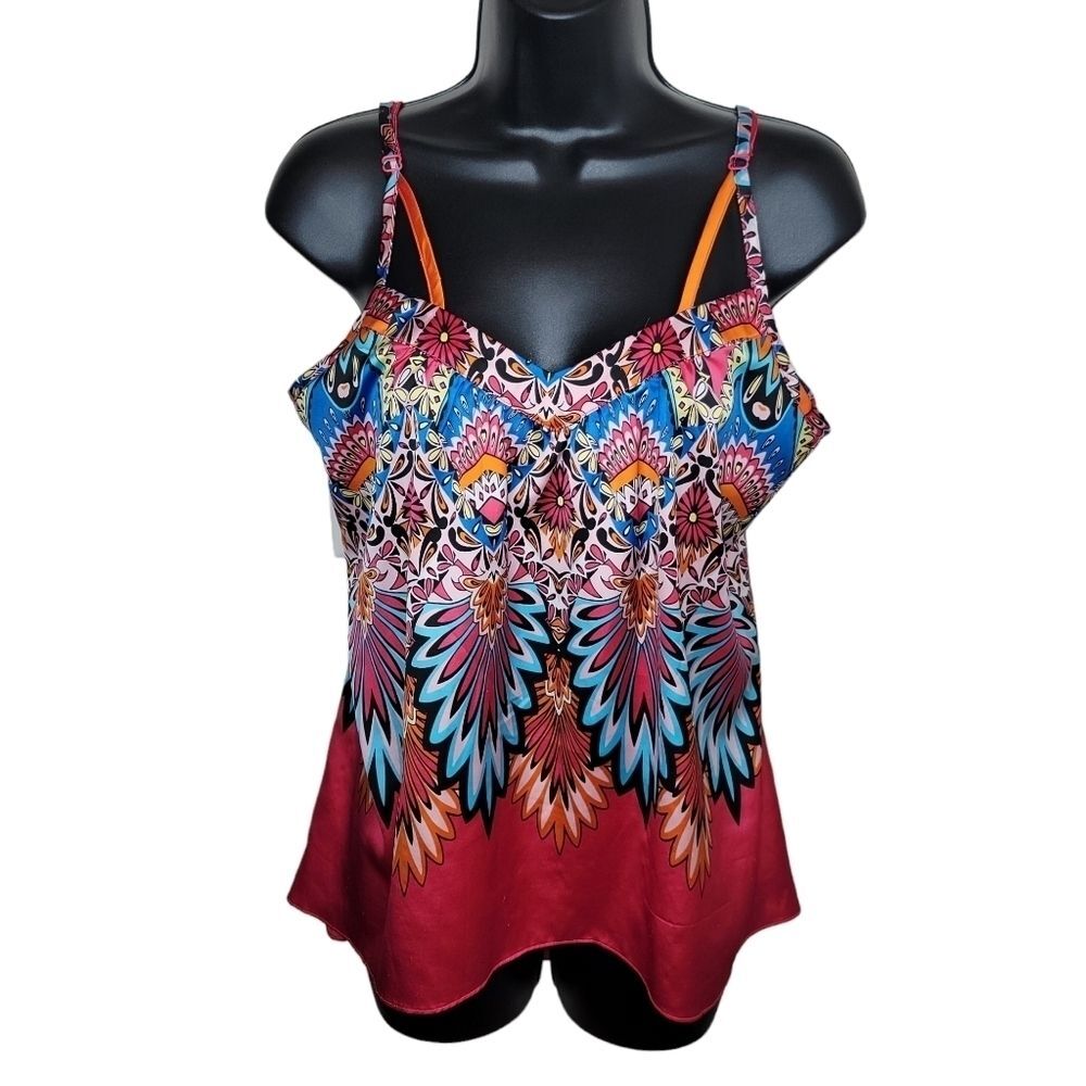 Nicole by Nicole Miller bohemian bright tank top cami Size Large